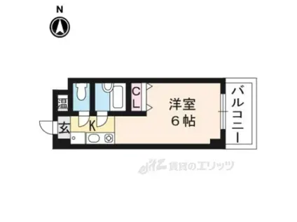 奥田河原町ビル(1K/4階)の間取り写真