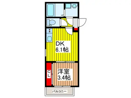 パサージュ・リコレ(1DK/3階)の間取り写真