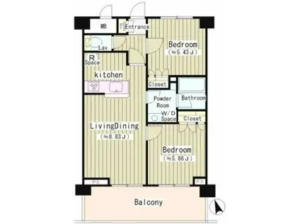 アーレア戸越公園(2LDK/3階)の間取り写真