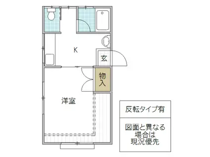 サンシティひかり(1K/1階)の間取り写真