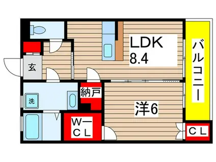 安藤第二ハイツ(1LDK/1階)の間取り写真