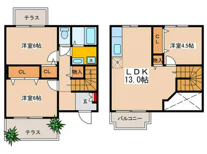 ルミエールヴィラ(3LDK/1階)の間取り写真
