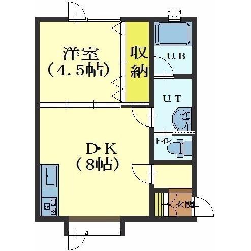 ハイツフォレスト(1DK/2階)の間取り写真