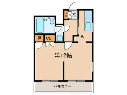 エルマーノ常盤台(1K/2階)の間取り写真