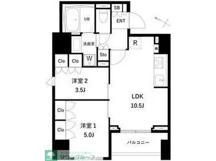 タスキプライムテラス本蓮沼(2LDK/4階)の間取り写真