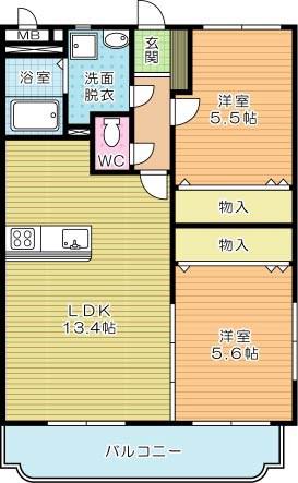 ユーミーシャルマン(2LDK/3階)の間取り写真