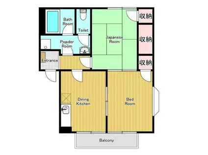 サニーパルII(2DK/2階)の間取り写真