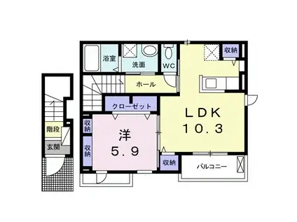 バルコモンターニャ(1LDK/2階)の間取り写真