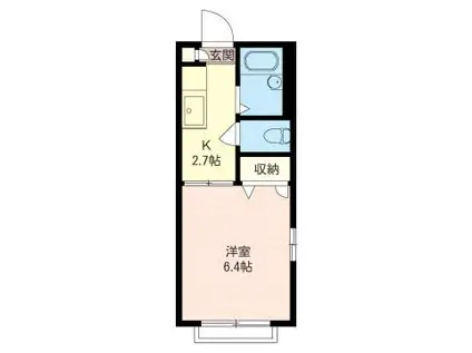 シャーメゾン富士見台(1K/1階)の間取り写真