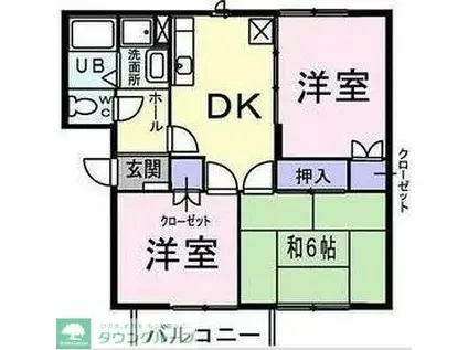 アビタシオン・プランセス(3DK/1階)の間取り写真