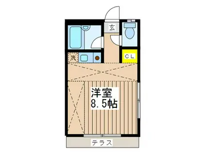 ROSEVILLA明神町(ワンルーム/1階)の間取り写真