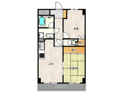 レクシア泉尾(2LDK/5階)の間取り写真