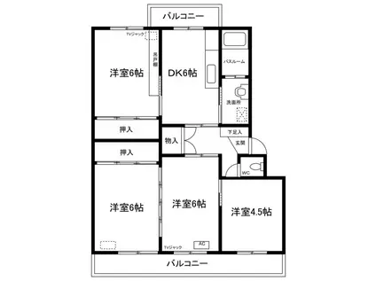 ヴィラナリー三条II(4DK/5階)の間取り写真