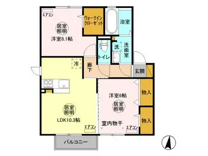 グランマーレ K(2LDK/2階)の間取り写真