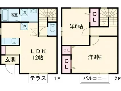 ヴォラーレ学研台II(2LDK/1階)の間取り写真