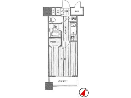 セルカディア港区芝浦(1K/5階)の間取り写真
