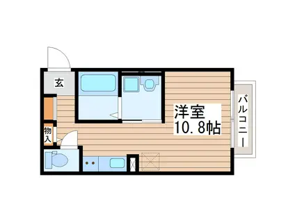 エアフォルク小松島(ワンルーム/2階)の間取り写真