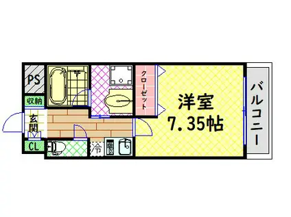 ロイヤルクイーンズパーク(1K/9階)の間取り写真