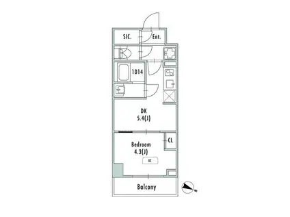 GRANPASEO東十条(1DK/3階)の間取り写真