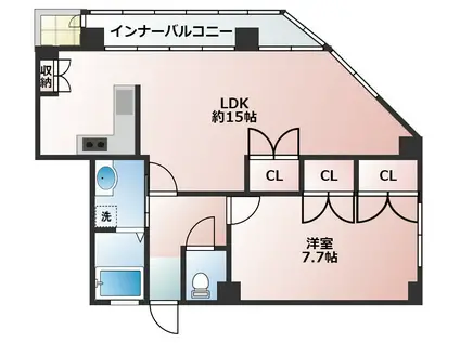 水口ビル(1LDK/3階)の間取り写真