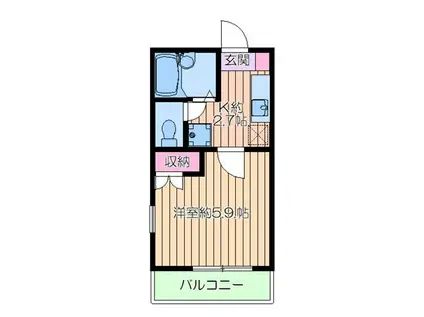 ピース・スクウェア新川崎(1K/3階)の間取り写真