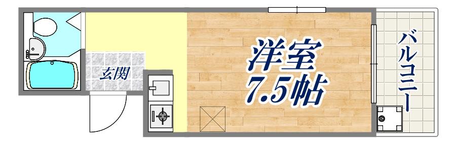 ウィルハウス(ワンルーム/2階)の間取り写真