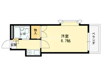 リビエラ武庫川(1K/2階)の間取り写真