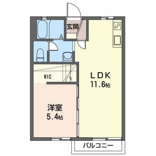 ボヌール一陽 A棟(1LDK/2階)の間取り写真