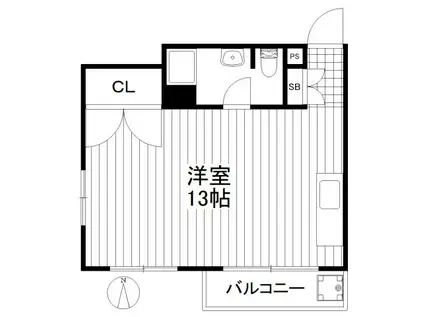 メゾンアミノ(ワンルーム/2階)の間取り写真