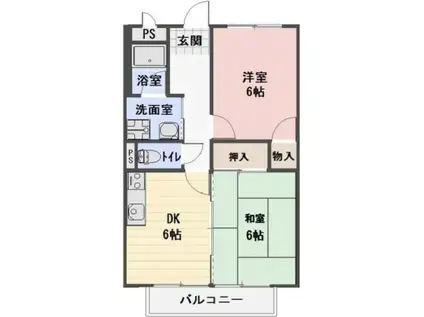 SURPLUST(2DK/2階)の間取り写真