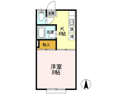 セジュール長根(1K/1階)の間取り写真