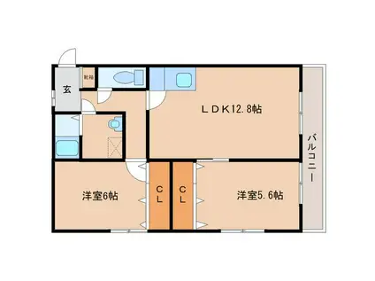 シャトルハウス3(2LDK/1階)の間取り写真