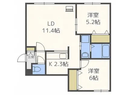 SOLAIE N36(2LDK/3階)の間取り写真