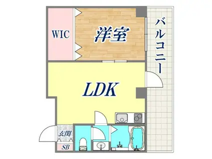 六甲グロリアハイツ(1LDK/3階)の間取り写真