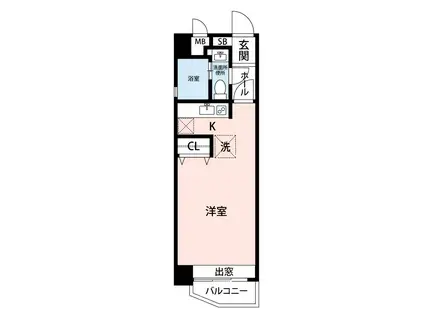 エステートモア日赤アベニュー(1K/2階)の間取り写真