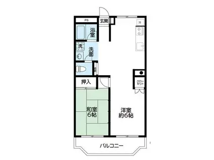 リナス所沢(1LDK/1階)の間取り写真