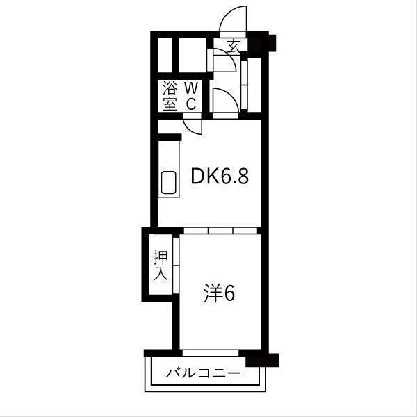 じょうてつドエル真駒内(1DK/5階)の間取り写真