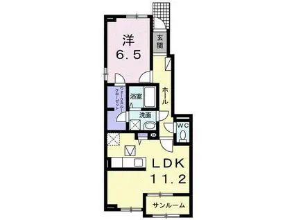 プリマベーラ船塚(1LDK/1階)の間取り写真