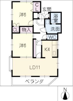 マイネハイム(2LDK/1階)の間取り写真