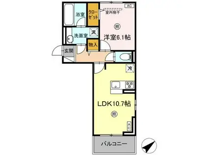 ルフォンプログレ浅草入谷(1DK/8階)の間取り写真