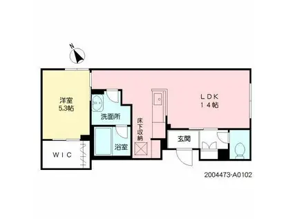 SHAMAISON EST MA-MA(1LDK/1階)の間取り写真