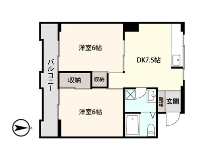 アシスト第2宇都宮マンション(2DK/1階)の間取り写真