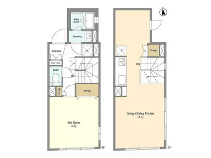 FARE 御徒町(1LDK/4階)の間取り写真