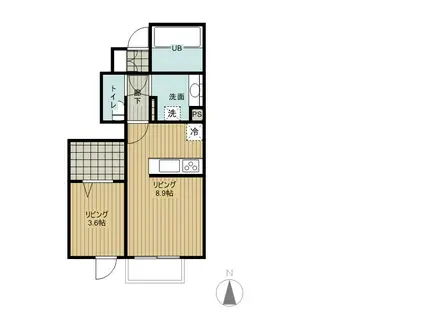 アソークコート(1LDK/1階)の間取り写真