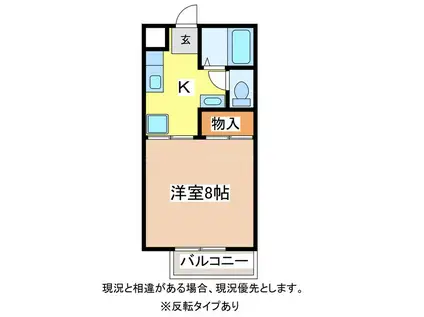 パークハウス(1K/1階)の間取り写真