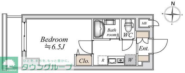 LASANTE浦安(1K/4階)の間取り写真