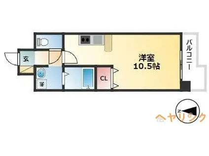 ソラナ平安(1K/2階)の間取り写真