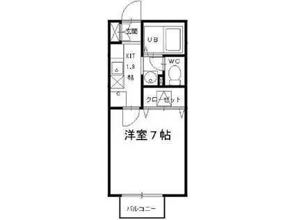 アール・ブラン(1K/1階)の間取り写真