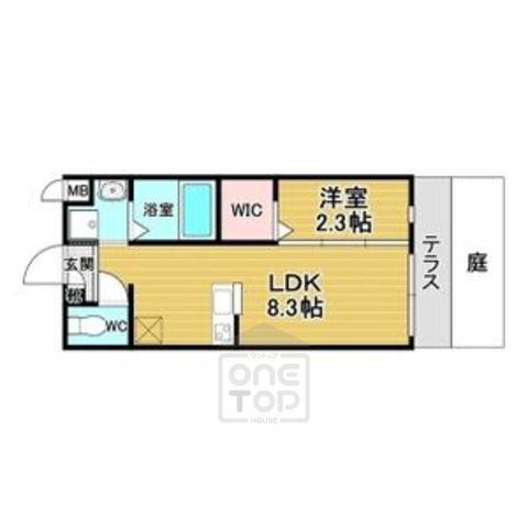 リアコート千里丘1ノース(1LDK/2階)の間取り写真