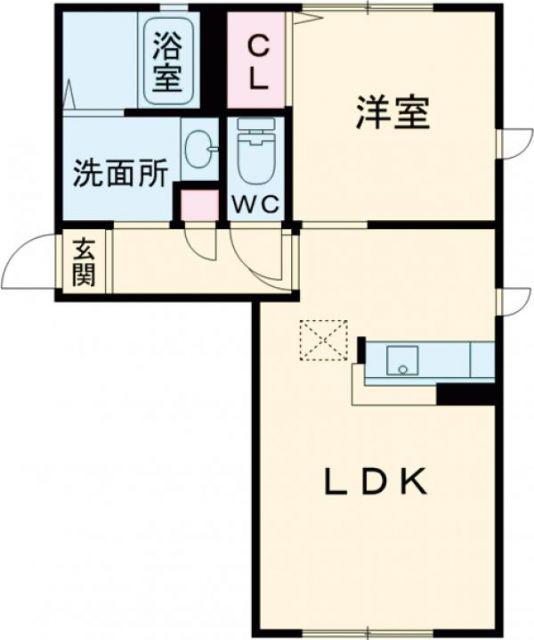 カーサ森  参番館(1LDK/1階)の間取り写真